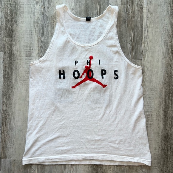 Alpha Epsilon Phi Sorority Phi Hoops Nike Air Jordan White Tank Top Size Large - Picture 1 of 7